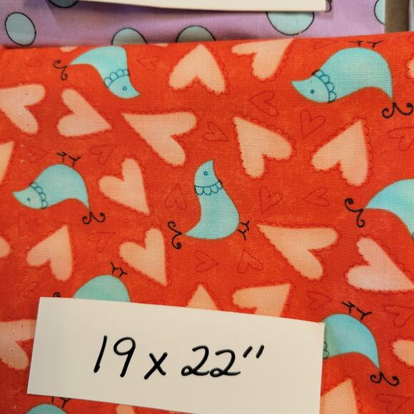 Cotton Fabric Lot 12 Pieces Fat Quarters Polka Dots Plaid Baby Prints Quilting - Picture 9 of 16